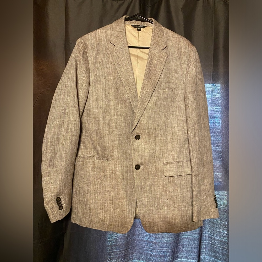 Banana Republic Grey 100% Linen Slim Fit Lapel Blazer (42R) NWOT
